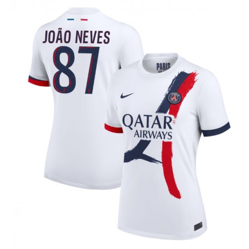 Fotbalové Dres Paris Saint-Germain Joao Neves #87 Dámské Venkovní 2024-25 Krátký Rukáv